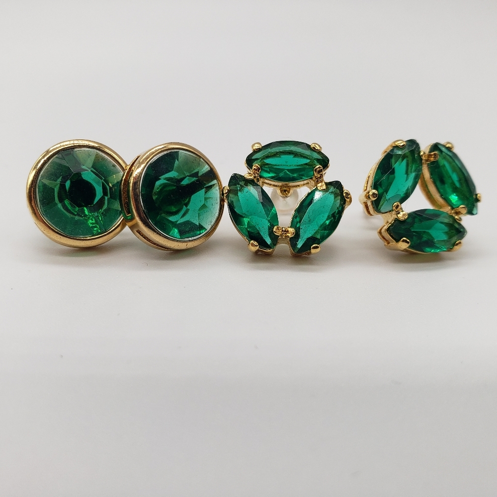 Green Crystal Earrings. Christmas or Holiday